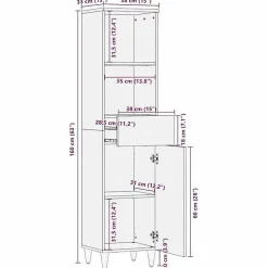 Armoire de salle de bain 38x33x160 cm bois massif de manguier vidaXL