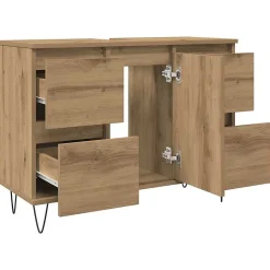 Armoire de salle de bain chêne artisanal bois d'ingénierie vidaXL
