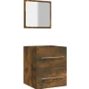Armoire de salle de bain avec miroir Chêne fumé 41x38,5x48 cm vidaXL