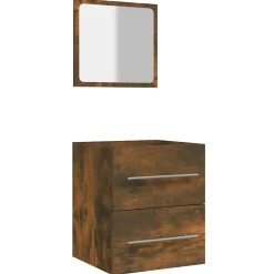 Armoire de salle de bain avec miroir Chêne fumé 41x38,5x48 cm vidaXL