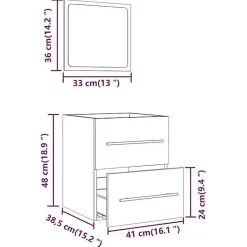 Armoire de salle de bain avec miroir Chêne fumé 41x38,5x48 cm vidaXL