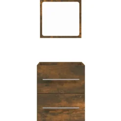 Armoire de salle de bain avec miroir Chêne fumé 41x38,5x48 cm vidaXL