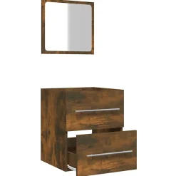 Armoire de salle de bain avec miroir Chêne fumé 41x38,5x48 cm vidaXL