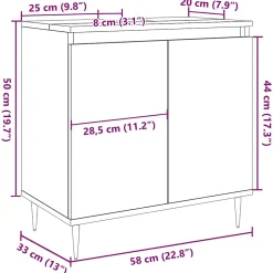 Armoire de salle de bain vieux bois 58x33x60 cm bois ingénierie vidaXL
