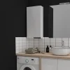 Armoire de salle de bain 40x80 laqué blanc brillant à suspendre