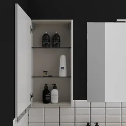 Armoire de salle de bain 40x80 laqué blanc brillant à suspendre
