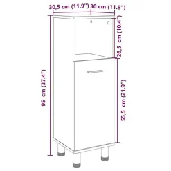 Armoire de salle de bain chêne sonoma 30,5x30x95 cm vidaXL