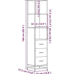 Armoire de salle de bain chêne sonoma 35x37,5x166 cm vidaXL