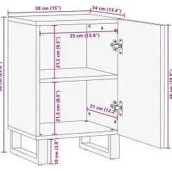 Armoire de salle de bain 38x34x58 cm bois massif de manguier vidaXL