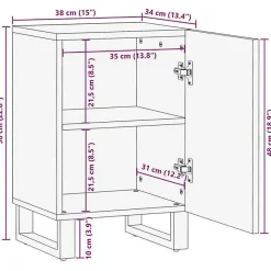 Armoire de salle de bain 38x34x58 cm bois massif de manguier vidaXL
