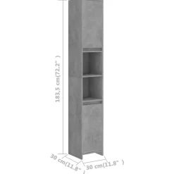 Armoire de salle de bain Gris béton Bois d'ingénierie vidaXL