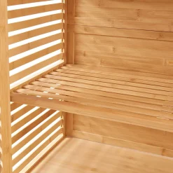Armoire de salle de bain Raurgela bambou 180 x 80 x 40 cm naturel en.casa