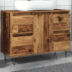 Armoire de salle de bain vieux bois 80x33x60 cm bois ingénierie vidaXL