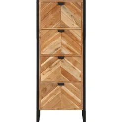 Armoire de salle de bain bois massif d'acacia et fer vidaXL