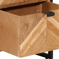 Armoire de salle de bain bois massif d'acacia et fer vidaXL