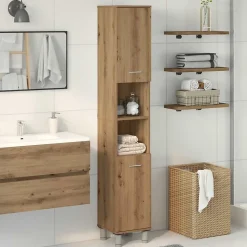 Armoire de salle de bain chêne artisanal 30x30x179 cm vidaXL