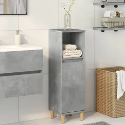 Armoire de salle de bain gris béton 30x30x100 cm vidaXL