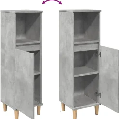 Armoire de salle de bain gris béton 30x30x100 cm vidaXL