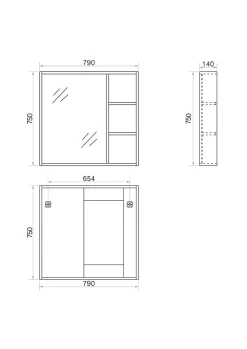 Armoire de salle de bain avec miroir chêne brun 80 cm Aquanoma