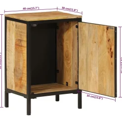 Armoire de salle de bain 40x30x60cm bois massif manguier et fer vidaXL