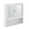 Armoire de salle de bain vintage avec miroir MDF Blanc laqué en.casa