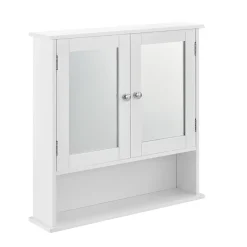 Armoire de salle de bain vintage avec miroir MDF Blanc laqué en.casa