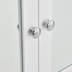 Armoire de salle de bain vintage avec miroir MDF Blanc laqué en.casa