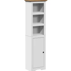 Armoire de salle de bain BODO blanc et marron 44x30x160 cm vidaXL