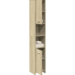 Armoire de salle de bain Chêne sonoma 30x30x183,5 cm Aggloméré vidaXL