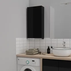 Armoire de salle de bain 40x80 Noire brillante à suspendre