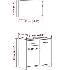 Armoire de salle de bain avec miroir chêne artisanal vidaXL