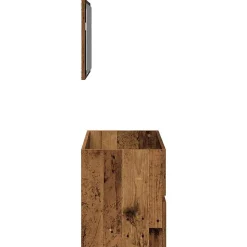 Armoire de salle de bain et miroir vieux bois bois d'ingénierie vidaXL