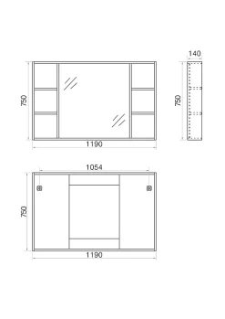 Armoire de salle de bain avec miroir chêne brun 120 cm Aquanoma