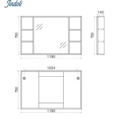 Armoire de salle de bain avec miroir chêne brun 120 cm Aquanoma