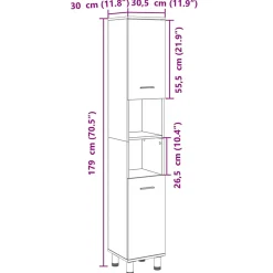 Armoire de salle de bain chêne sonoma 30,5x30x179 cm vidaXL