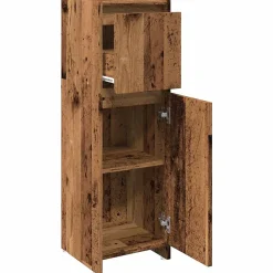 Armoire de salle de bain vieux bois 30x30x95 cm bois ingénierie vidaXL