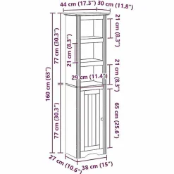 Armoire de salle de bain BODO blanc 44x30x160 cm vidaXL