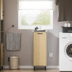 Armoire de Salle de Bain, Armoire à Linge, Corbeille à Linge, BZR132-NG, SoBuy