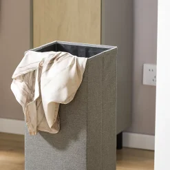Armoire de Salle de Bain, Armoire à Linge, Corbeille à Linge, BZR132-NG, SoBuy