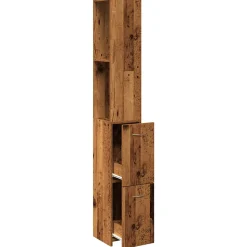 Armoire de salle de bain vieux bois 25x25x170cm bois ingénierie vidaXL