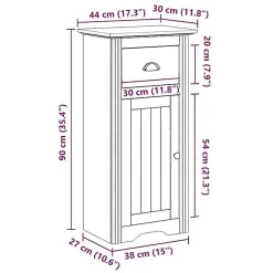 Armoire de salle de bain BODO blanc et marron 44x30x90 cm vidaXL