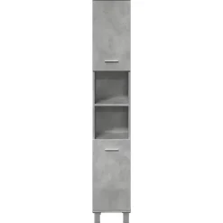 Armoire de salle de bain Gris béton 30x30x179 cm Aggloméré vidaXL
