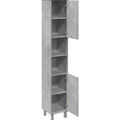 Armoire de salle de bain Gris béton 30x30x179 cm Aggloméré vidaXL