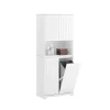 Armoire de Salle de Bain Sac à Linge, Portes, 2 Paniers à Linge, BZR150-W, SoBuy