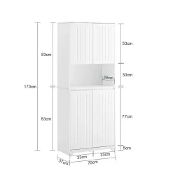 Armoire de Salle de Bain Sac à Linge, Portes, 2 Paniers à Linge, BZR150-W, SoBuy