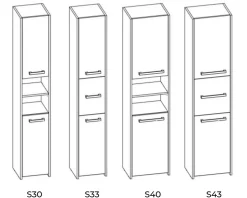 Armoire de salle de bain, blanc mat, 170 x 40 x 30 cm