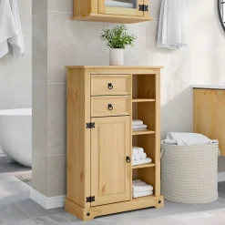 Armoire de salle de bain Corona 70x33x110 cm bois de pin massif vidaXL