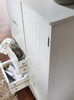 Armoire de Salle de Bain 56x83x30 cm Commode avec Tiroir et Porte Blanc FineBuy