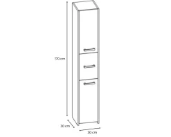 Armoire de salle de bain, chêne sonoma, 170 x 30 x 30 cm