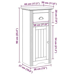 Armoire de salle de bain BODO gris 44x30x90 cm vidaXL